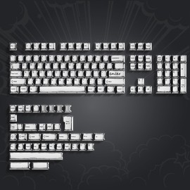 dagaladoo PBT Anime Keycaps Set,White Manga Keycaps 60 75 100 Percent, Dye-Sub Custom Keycap, Cherry Profile Keyboard Key Caps for Cherry MX Mechanical Keyboard Alice