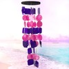 Bellaa 24841 Capiz Wind Chimes Pink Purpal Sea Glass Shells