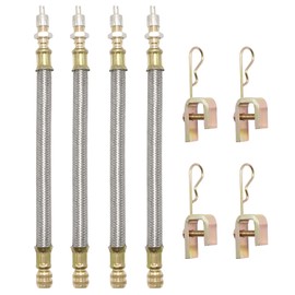 DUZFOREI 4 Pack 7"/180mm Valve Stem Extenders Kit, Stainless Steel Braided Extension Adaptors Replacement for Most Car Truck Trailer RV Vehicles