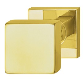 JUVA Door Knob Fixed Door Handle Polished Brass Door Fitting Fixed on Rosette - LDK 213 | Knob Diameter 53 mm | Door Knob Stainless Steel PVD for Outdoor and Indoor Use | 1 Piece - Door Knob Gold with