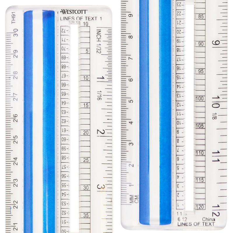 Westcott Data Processing Magnifying Ruler, 12-Inches, Clear (14125)
