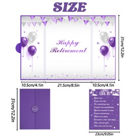 Roetyce Retirement Party Decorations, Purple Retirement Guest Book, Hapyy Retirement Decorations, Best Retirement Gifts for Women, Retired Keepsake for Coworker, Jumbo Retirement Card Signature Board