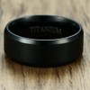 8MM Matte Black Solid Titanium Ring Wedding Band (Titanium, 10.5)
