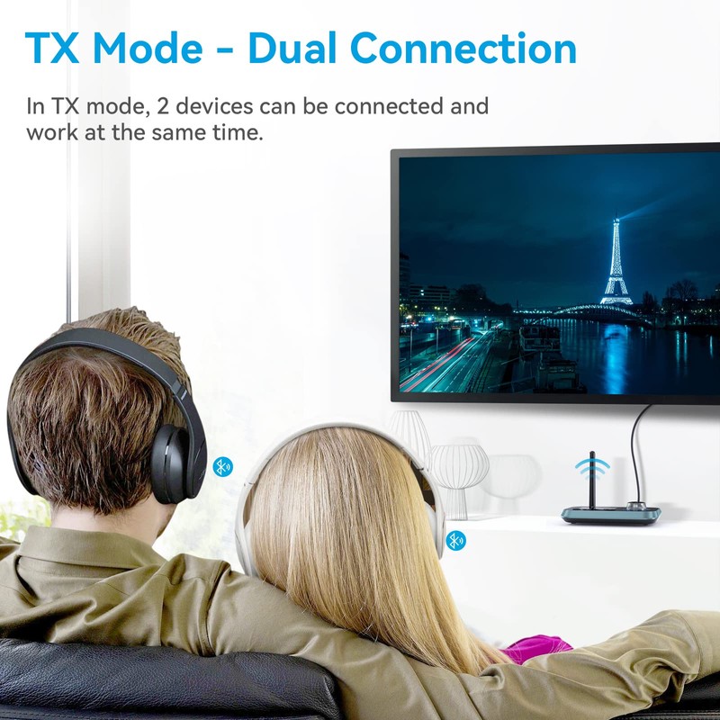 Bluetooth 5.0 Transmitter Receiver - SOOMFON Bluetooth TV Adapter with