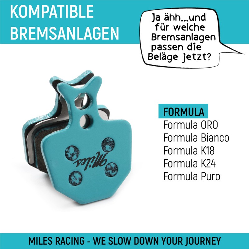Miles Racing semi metallic disc brake pads - Formula ORO,