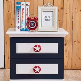 Lafocuse Metall Wecker Kinder Junge Rot mit Nachtlicht, Captain Wecker Lautlos, Doppelglockenwecker, Ohne Ticken Tischuhr für Nachttisch Kinderzimmer 8cm