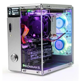 PironMan 5 NVME M.2 SSD PCIE RGB Mini PC Case for Raspberry Pi 5