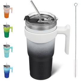 BJPKPK 20 oz Stainless Steel Insulated Tumbler Cups With Handle And Straw And Lid,Day & Night