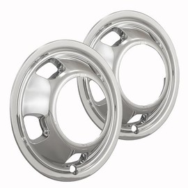 Fuel Rider Set of 2 Chrome ABS Wheel Simulators Compatible with 03-03 RAM 3500 8 Lug, 5 Hand Holes, Front Pair Wheel Covers