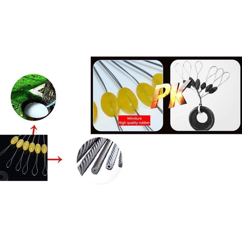 300/600pcs Fishing Bobber Stopper,6 in 1 Float Sinker Line Stops,3