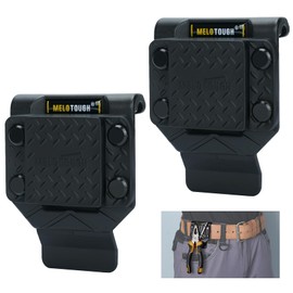 MELOTOUGH Magnetic Belt Clip Strong Magnetic Tool Holder for Screws,Nails,Hammer,Wrench,Screwdriver,Pliers,Sockets,Trowel - Fits Up to 2.7" Belt (Black, 2 Pcs)