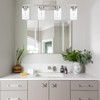 A1A9 4 Light Bathroom Vanity Light Fixtures, Brush Nickel Modern