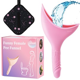 Liuwat Female Urinal Set, Portable Pee Device, Reusable Pee Funnel & Pee Cloth with Carry Bag Silicone She Pee for Women Stand to Pee Camping Outdoor Travel Gear