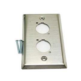 MyCableMart Wallplate: 1 Gang / 2 Hole D-Series/Neutrik Connector Plate, Stainless