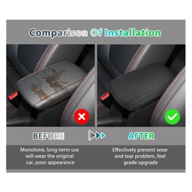 GAFAT MG ZS Facelift 2022 2023 2024 (Manual Transmission) Centre Armrest Cover, MG ZS Facelift from 2022 - Centre Console Armrest Protection, PU Microfibre Leather Padding, MG ZS Accessories