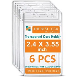 Mifflin 6 ID Card Holder Pack WATERPROOF Credit Clear Plastic Badge Travel Disneyland