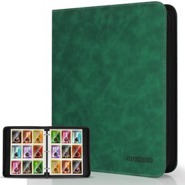 JoyHood Card Binder for Trading Card, Card Collection Binder with 9 Pocket - Hold Up to 900 Cards, Card Album Holder compatible with TCG/PM/MTG/OPCG/YGO Card (Dark Green, 9 Pockets)