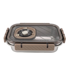 304 Stainless Steel Food Storage Container with Lid Leakproof Bento Box Refrigerator Friendly Muti Purpose Reusable Lunch Box 680ML Khaki