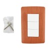 Sanelec 4510 Apagador Triple con Placa, Toscana Wooden