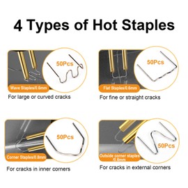 100W Plastic Welder,Hot Stapler Machine Car Bumper Repair Kit with Pliers, Knife, 200pcs Flat/Outer Corner/Inner Corner/Wave Welding Nails for Bumper/Kayak/Plastic Products Repair