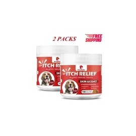 2 x 150 Dogs Allergy Immune Chews Omega 3 Fish Oil Puppy Skin & Coat Itch Relief