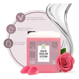 Agua de Rosas con Glicerina 5L Productos Mart Mexico Tónico Piel Mixta Grasa