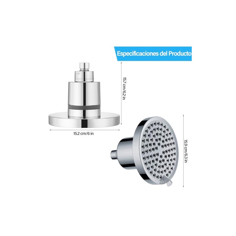 7 Modos Ajustables Cabezal de Ducha Filtrado,20 Etapas Filtro