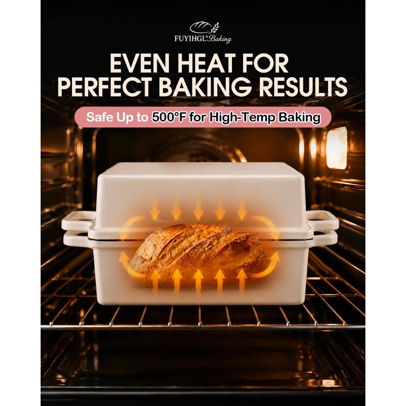 FUYIHGL® 2-in-1 Cast Iron Loaf Pan with Lid