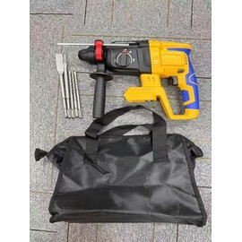 Cordless Rotary Hammer Compatible With,Brushless SDS 2.5 Joules Rotary Hammer Drill for Concrete/Masonry/Wood,4 Modes with 5 Drill (Tool Only) (Yellow)