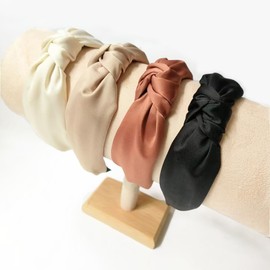 ASEANAO Knotted Headbands for Women Satin Headband Natural Head Band Hair Head Bands Cute Headband Non Slip Fashion Headband for Woman Girl Hair Accessories (Pink)