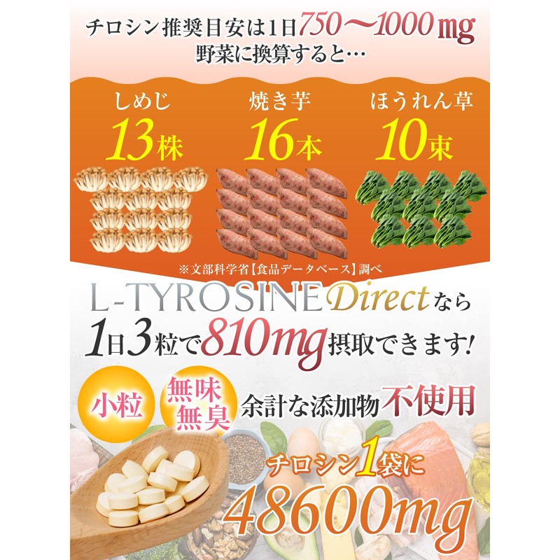 L-Tyrosine Direct Tyrosine Supplement, 4,600 mg, L-Tyrosine Formula, 180 tablets,