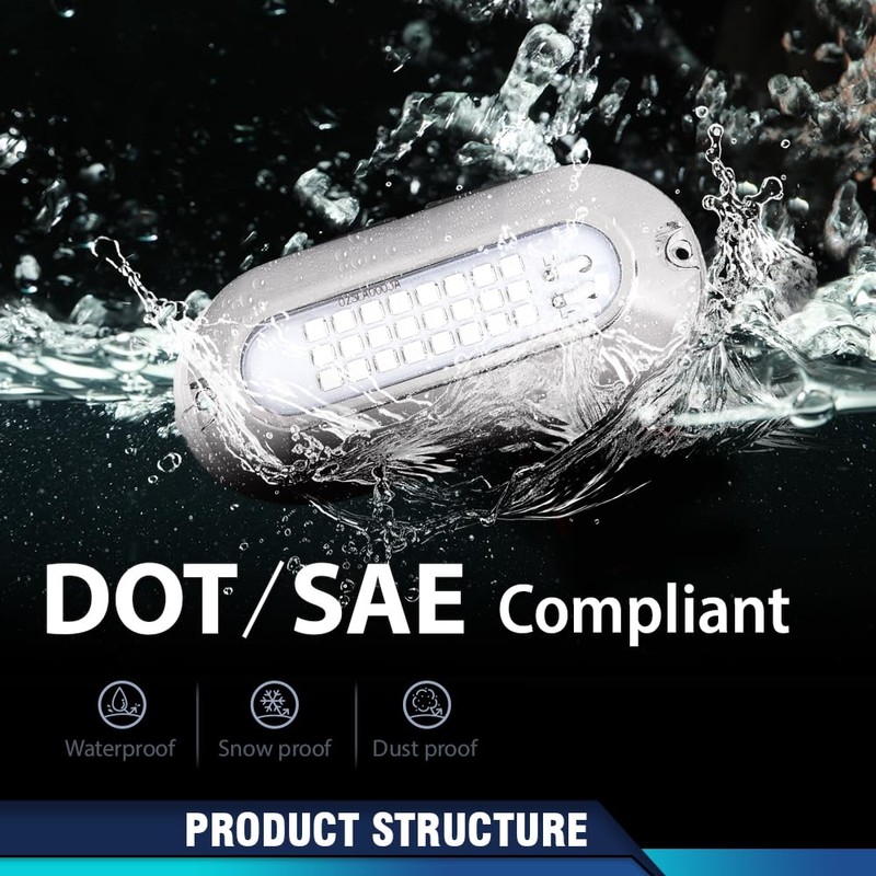 PIT66 LED Pontoon Boat Docking Light Bright White Housing Marine
