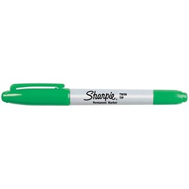 sanford Twin Tip, Fine/Ultra Fine Point, Green, Permanent Marker Pens (32204)