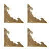 Tiazza 4Pcs Antique Brass Decorative Box Corner Protector, Wooden Jewelry