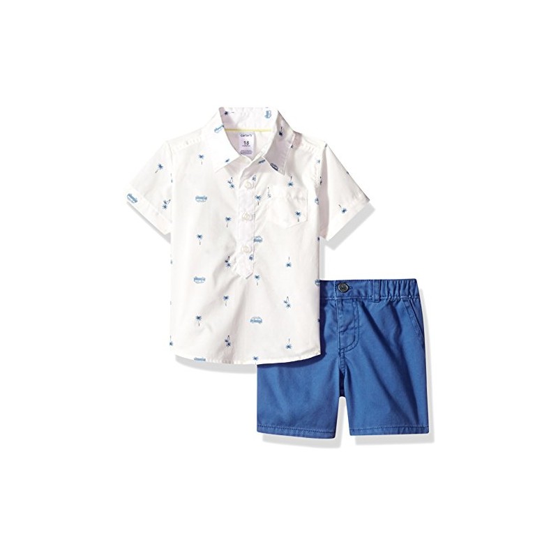 Carter's baby-boys 2 Pc Sets 127g405, White, 3 Months
