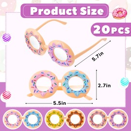 Copkim Donut Sunglasses for Kids Funny Donut Novelty Glasses for Party Decor Photo Booth Props Christmas party Gifts(20 Pairs)