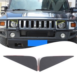 Lcojicep 2PCS Front Headlight decorationCompatible with Hummer H2 2003-2009, Front Light Headlight Cover Angry Eyes Style Headlight Bezels Trim ，Headlight Half-Angle Decorative Accessories