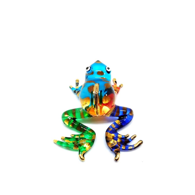 Handmade Frog Art Glass Blown Reptiles Animal Figurine