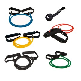 FH Exercise Bands with Handles, Strength Training Resistance Loop Bands Light/Medium/Heavy Elastic Stretch Tubes Cords For Fitness Workout Home Gym Training for Men/Women (Complete Set & Anchor)