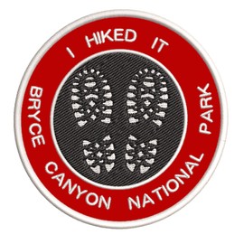I Hiked It! Bryce Canyon National Park Hiking Boot Embroidered Premium Patch DIY Iron-on or Sew-on Decorative Badge Emblem Vacation Souvenir Travel Gear Clothes Appliques