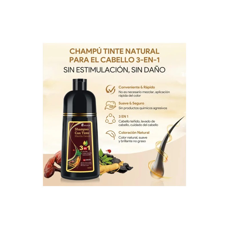 Kaisasa Shampoo Con Tinte Cubre Canas Natural Jengibre