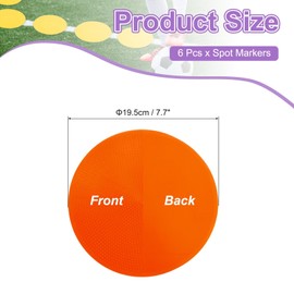 PATIKIL Spot Markers 8 Inch, 12 Pcs Non-Slip Floor Dots Agility Markers Flat Field Cones Poly Dots for Gym PE Speed Training Dance Soccer Basketball Sports, Orange