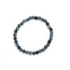 Taddart Minerals Black Natural Gemstone Snowflake Obsidian Bracelet with 6mm