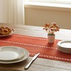 YZJZEDS Hemstitched Farmhouse Fall Table Runner, Orange 13x48 Inch, Cotton