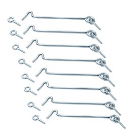 8PCS Barn Door Latch, Window Windproof Hook, Cabin Hook and Eye Latch Lock for Swivel Window Gate Door Latch (4 inch, Silver)