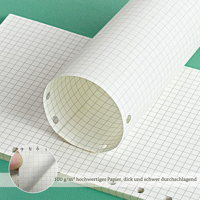 135 Sheets A5 Paper Squared OVISEEN 6 Holes A5 Refill
