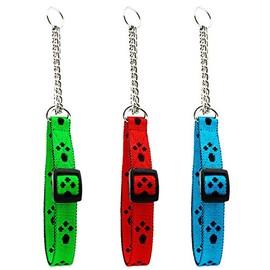 Hunde Design Pull Collar Paws with Pull Chain 34-54 cm / 20 mm Green