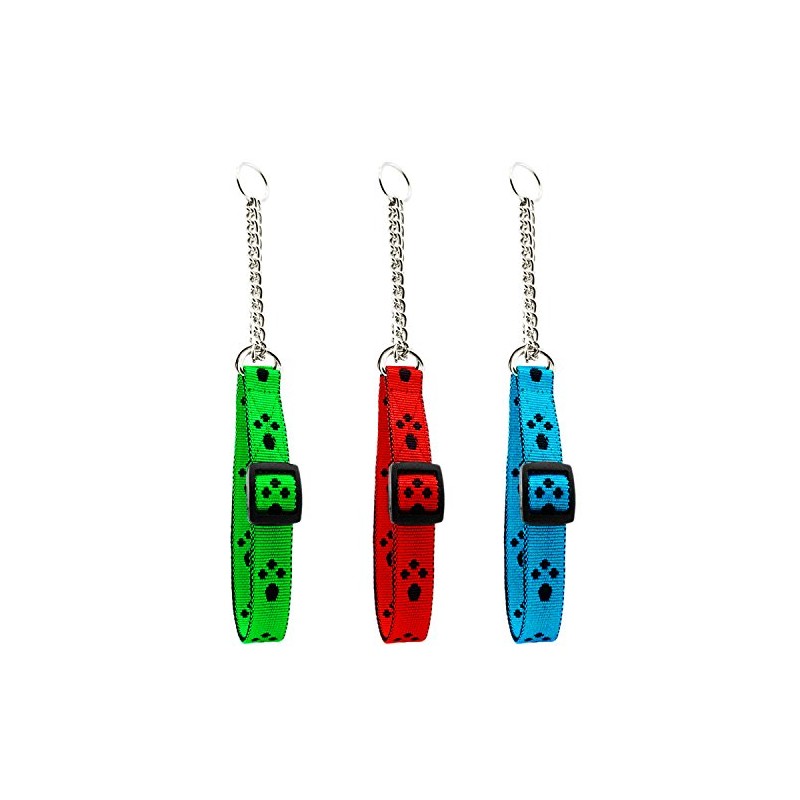 Hunde Design Pull Collar Paws with Pull Chain 34-54 cm