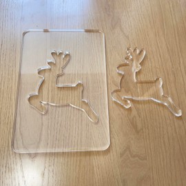 Christmas Reindeer Router Templates, Acrylic Woodworking Guides for Holiday Lanterns, 5.5 x 8 inches