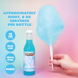 Hawaiian Shaved Ice Slushie Syrups - Blue Cotton Candy Slushie Mix – Perfect for Slushies, 12 oz Bottle, Mix with water, lemonade, juice and more